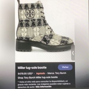 Tory Burch miller notched sole ankle boot size 6.5 nuevas sin caja